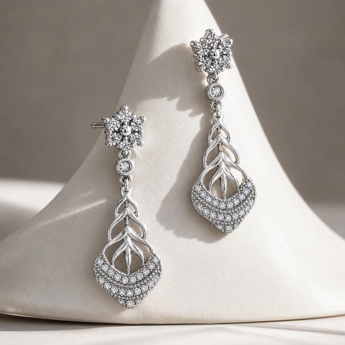 Silver Roselle Petal Earrings product image 4