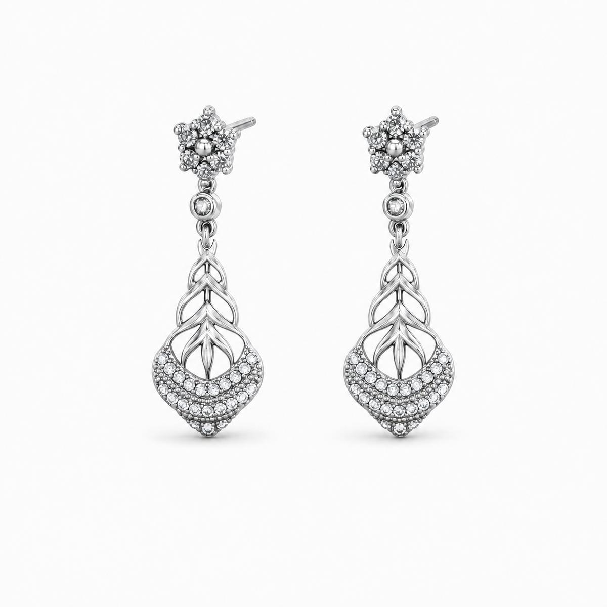 Silver Roselle Petal Earrings product image 1