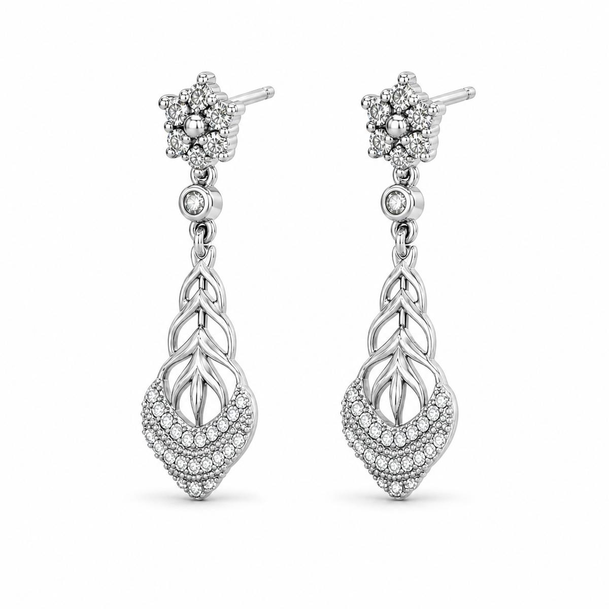Silver Roselle Petal Earrings product image 3