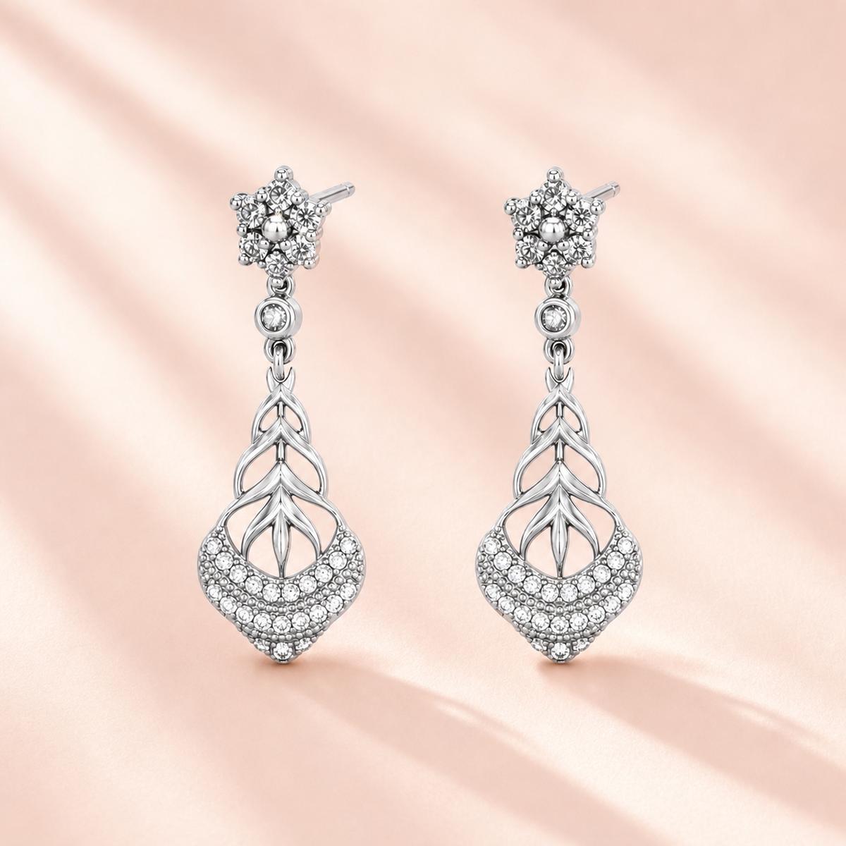 Silver Roselle Petal Earrings product image 5