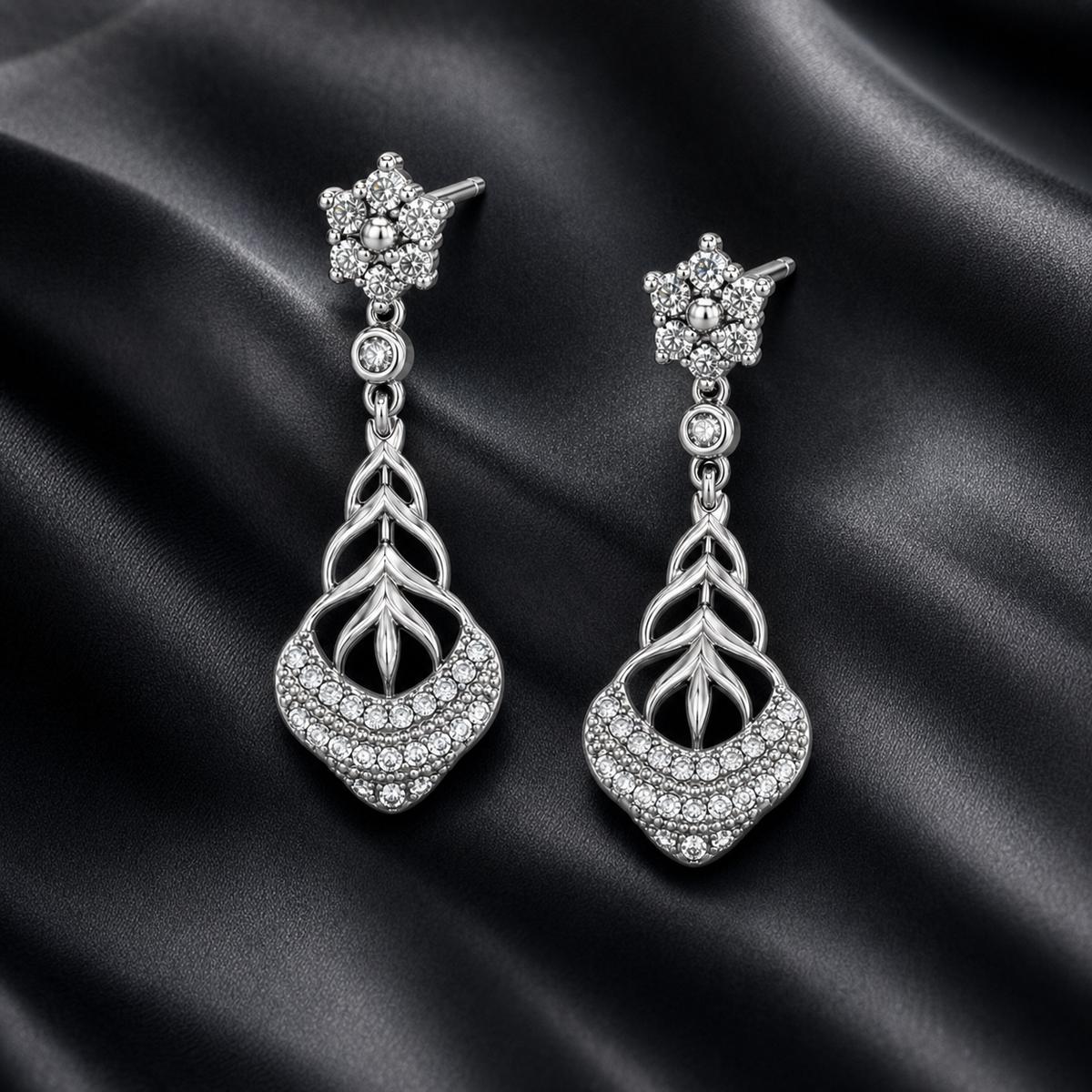 Silver Roselle Petal Earrings product image 6