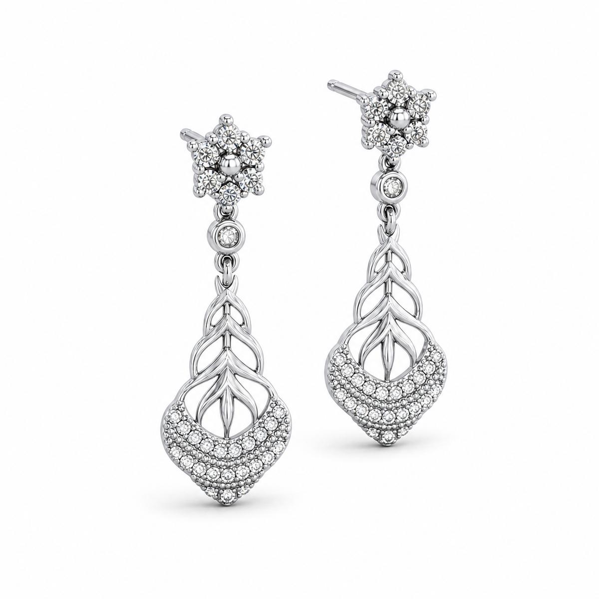 Silver Roselle Petal Earrings product image 2