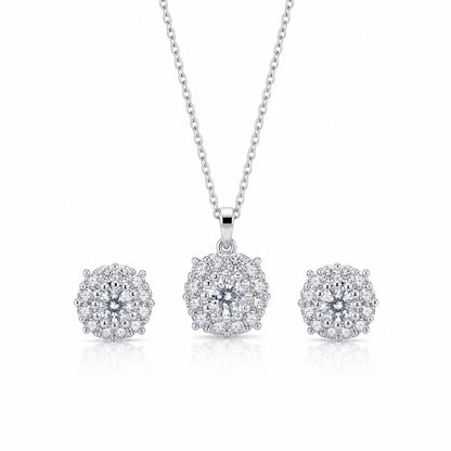 Silver Rosette Cluster Jewellery Set product image 1