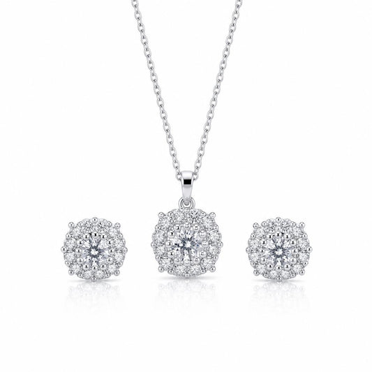 Silver Rosette Cluster Jewellery Set product image 1