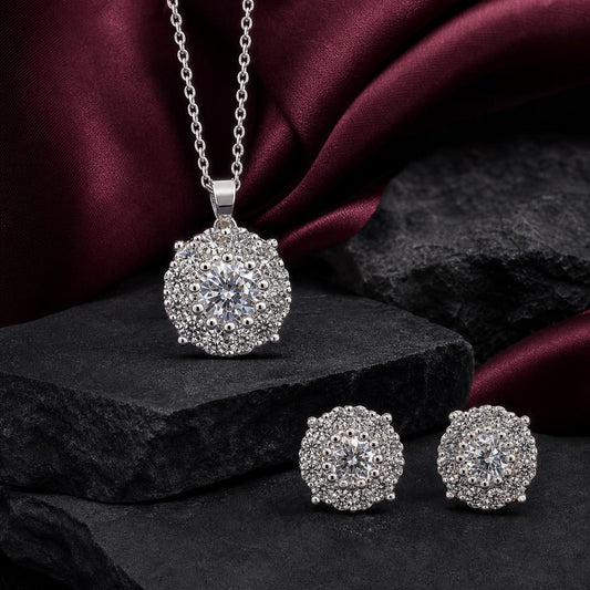 Silver Rosette Cluster Jewellery Set product image 2