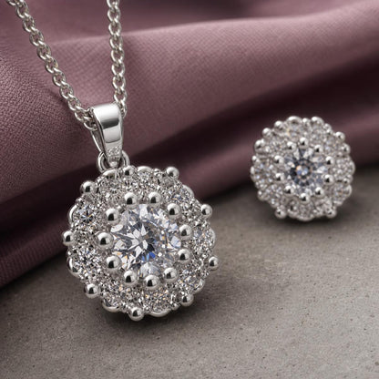Silver Rosette Cluster Jewellery Set product image 4