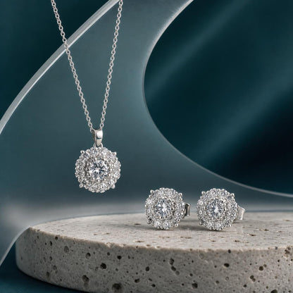 Silver Rosette Cluster Jewellery Set product image 5