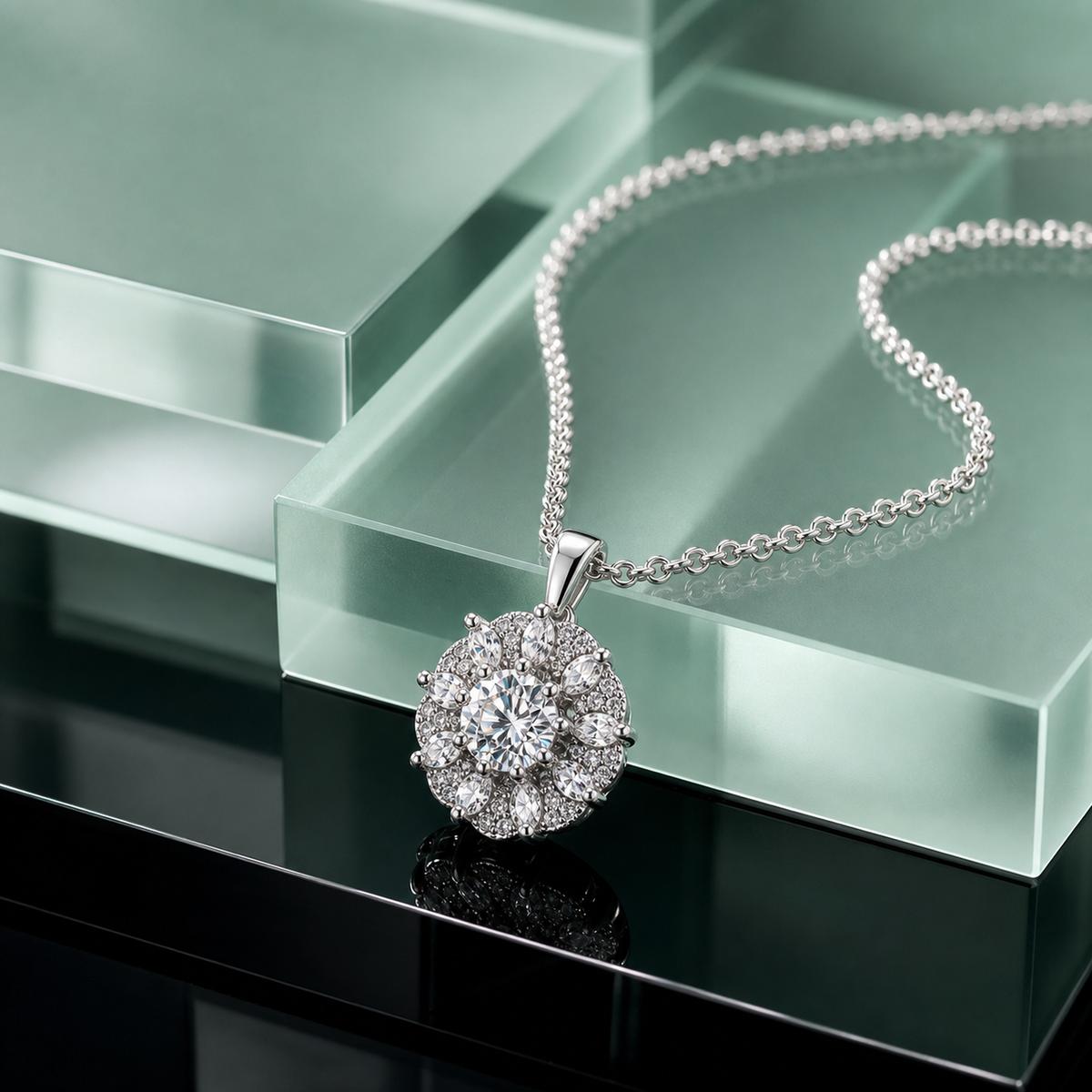 Silver Rosette Halo Pendant product image 7