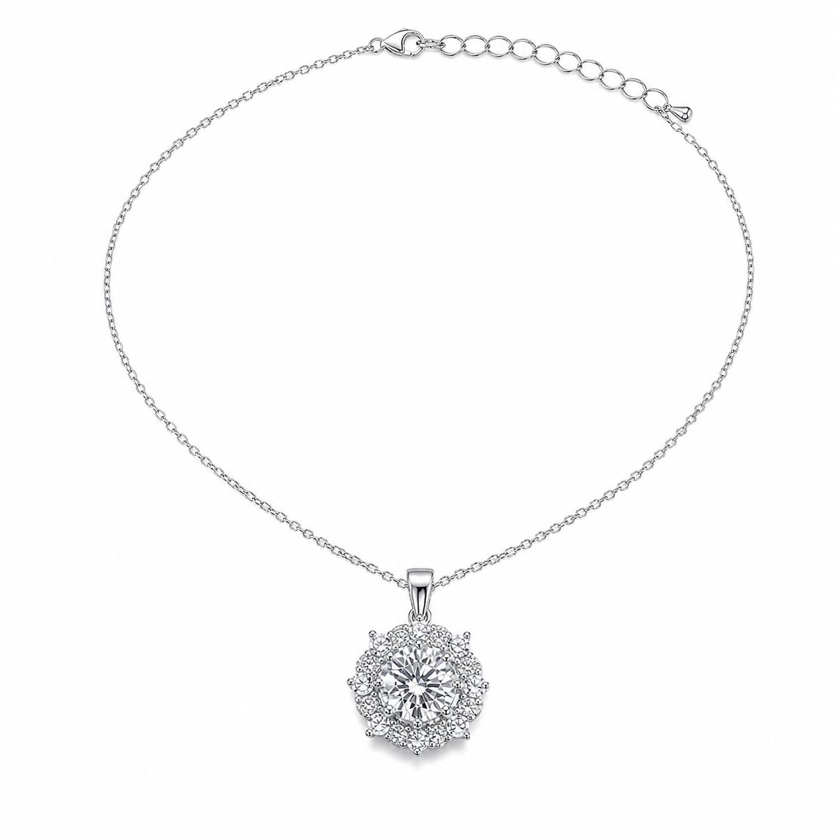 Silver Rosette Halo Pendant product image 1