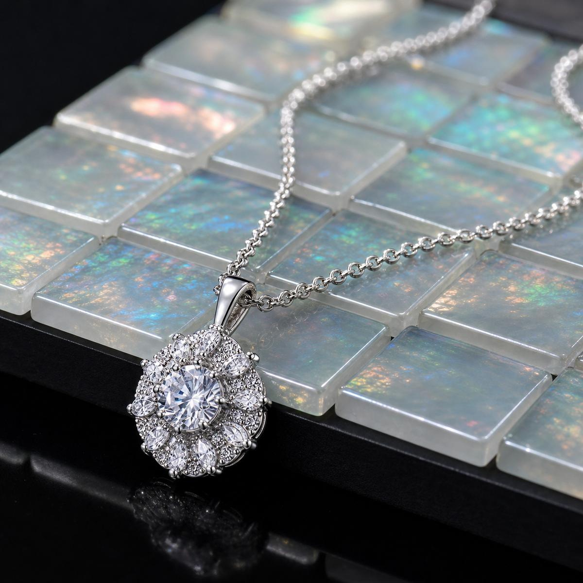 Silver Rosette Halo Pendant product image 3