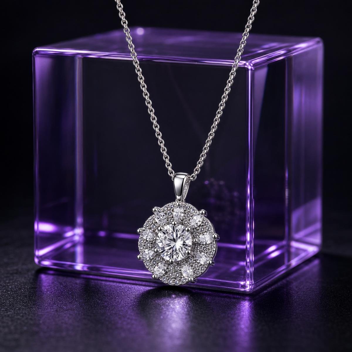 Silver Rosette Halo Pendant product image 4