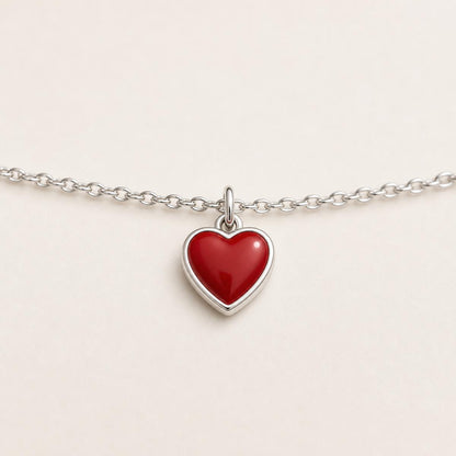 Silver Ruby Heart Anklet product image 7