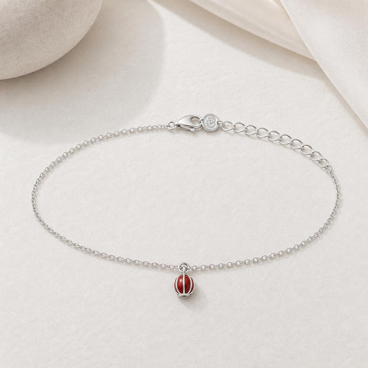 Silver Ruby Orb Anklet product image 1
