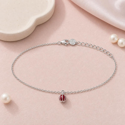 Silver Ruby Orb Anklet product image 2