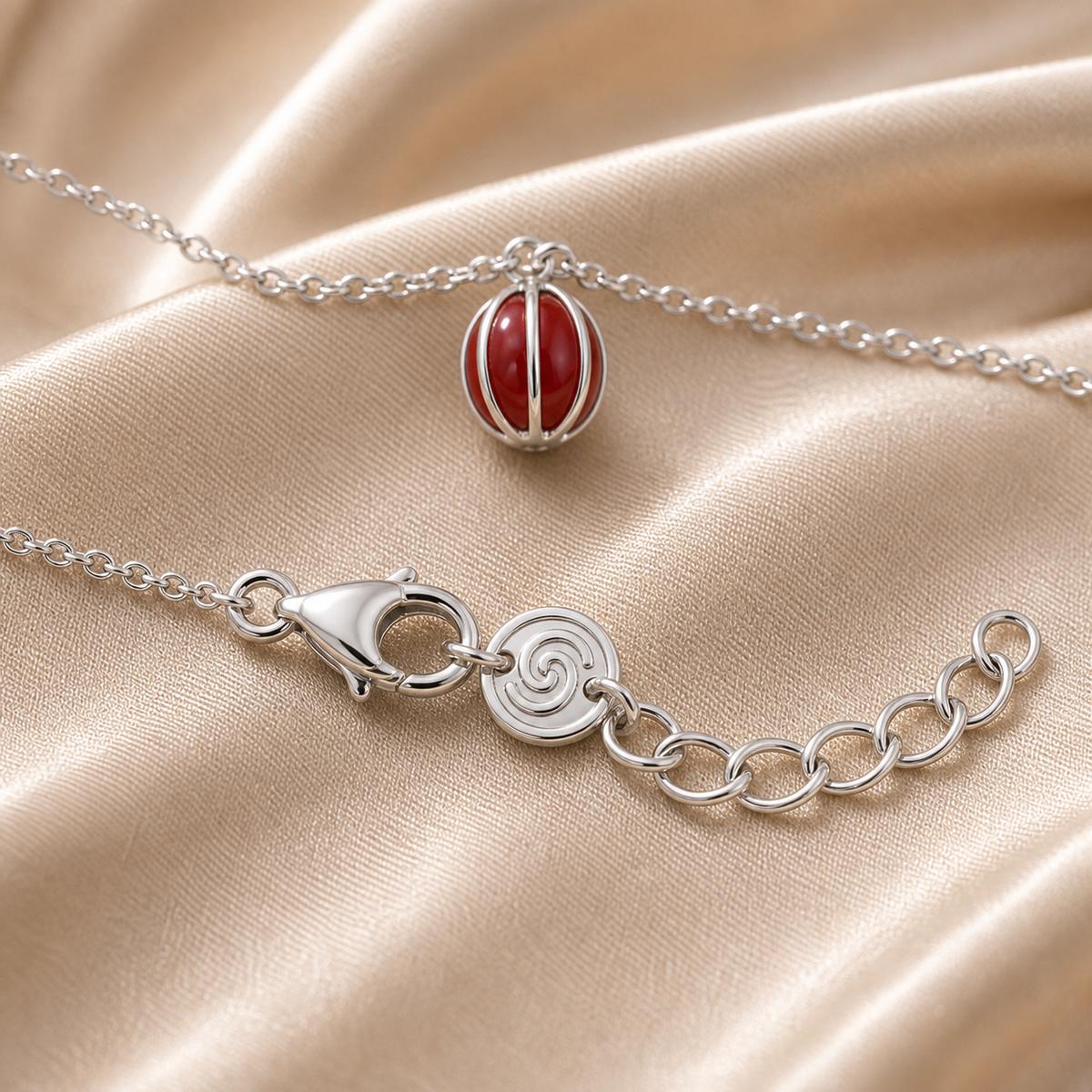 Silver Ruby Orb Anklet product image 8
