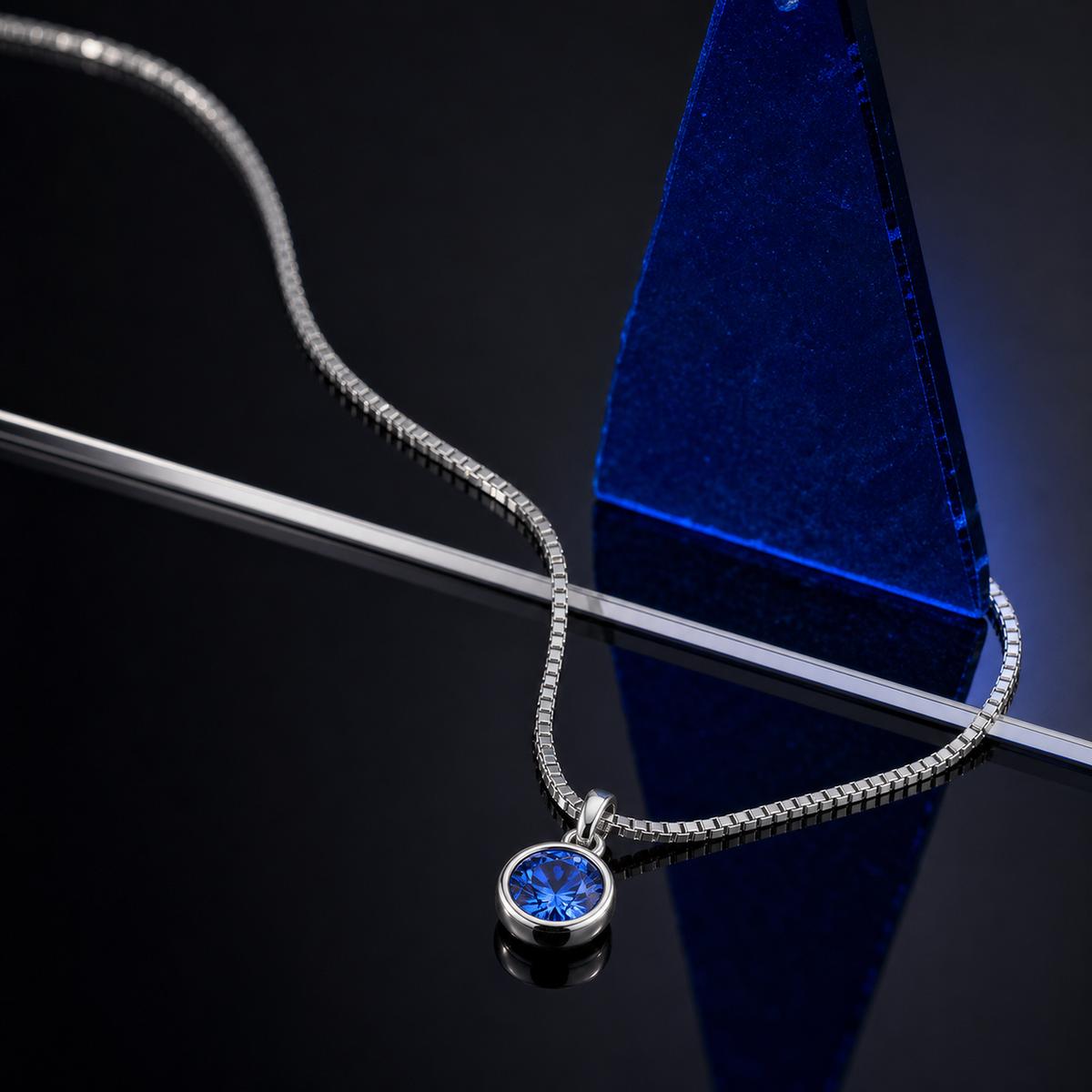 Silver Sapphire Orbit Pendant product image 7