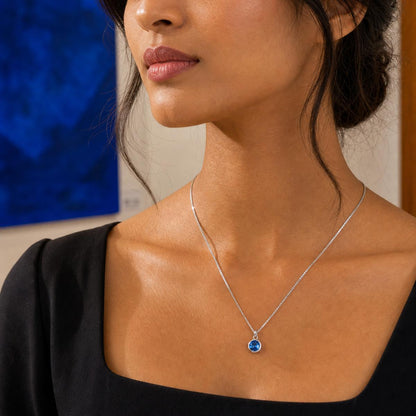 Silver Sapphire Orbit Pendant product image 6