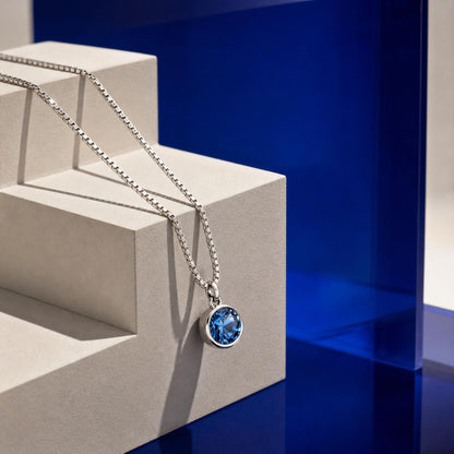 Silver Sapphire Orbit Pendant product image 4