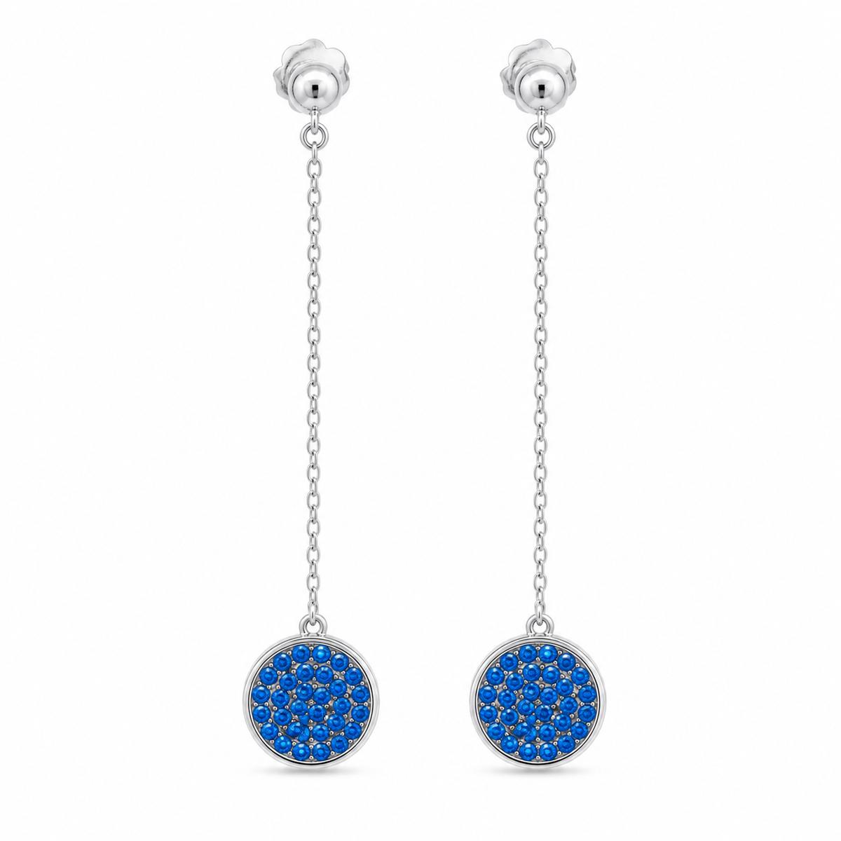 Silver Sapphire Thread Earrings product image 1