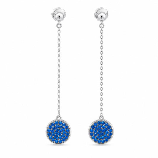 Silver Sapphire Thread Earrings product image 1