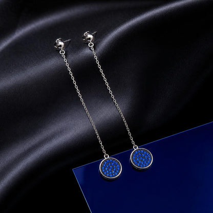 Silver Sapphire Thread Earrings product image 6