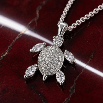 Silver Sea Turtle Charm Pendant design detail