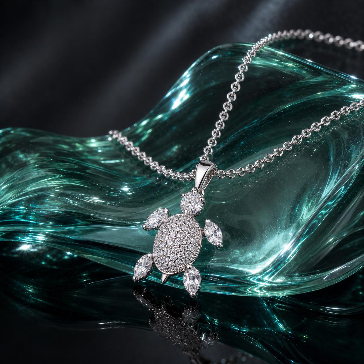 Silver Sea Turtle Charm Pendant product image 3