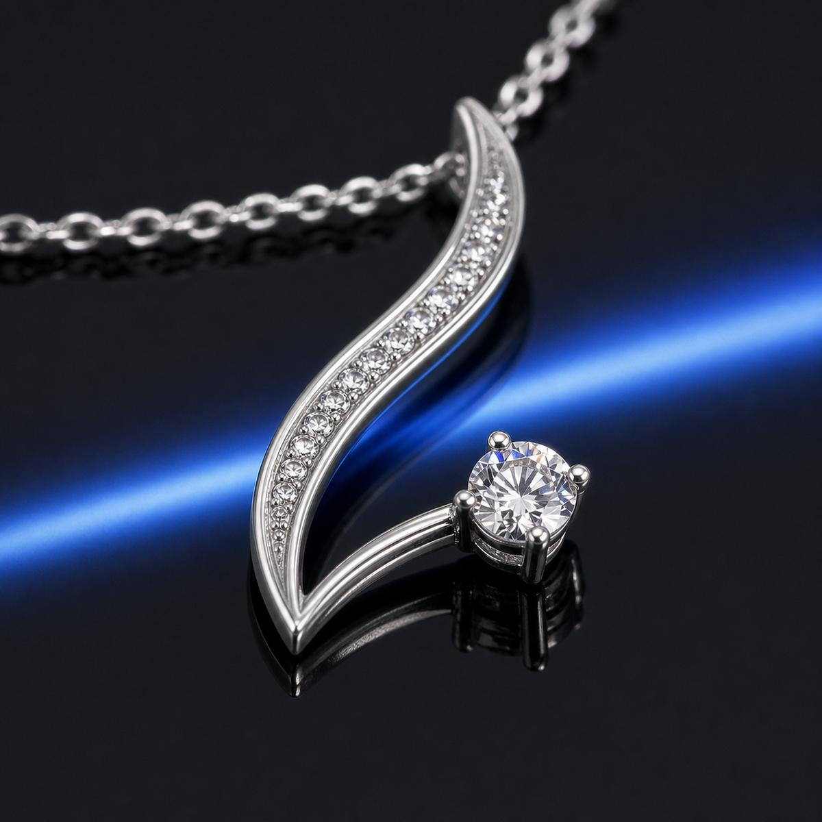 Silver Seraph Curve Pendant design detail