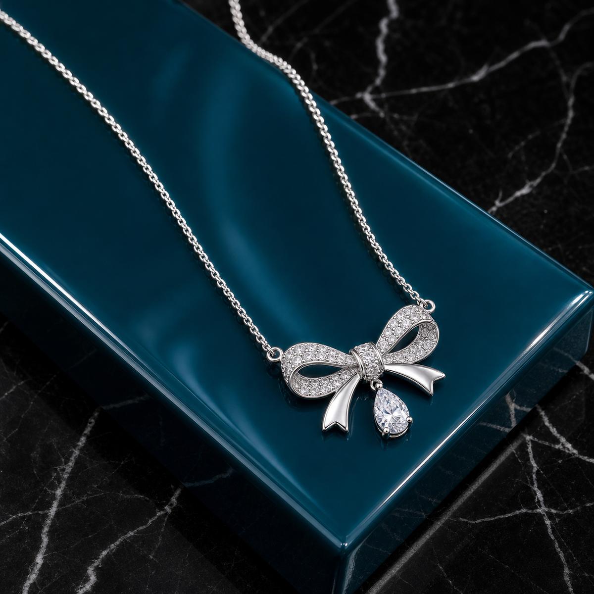 Silver Seraphina Bow Drop Pendant product image 4