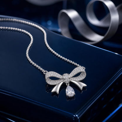 Silver Seraphina Bow Drop Pendant product image 7
