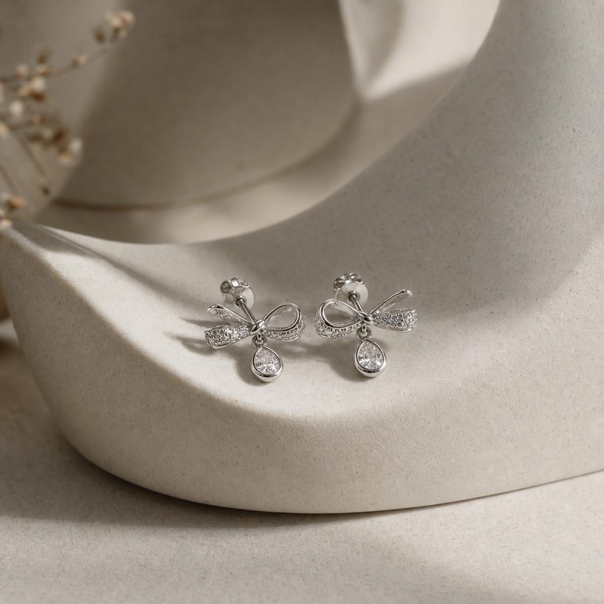 Silver Seraphina Bow Earrings product image 4
