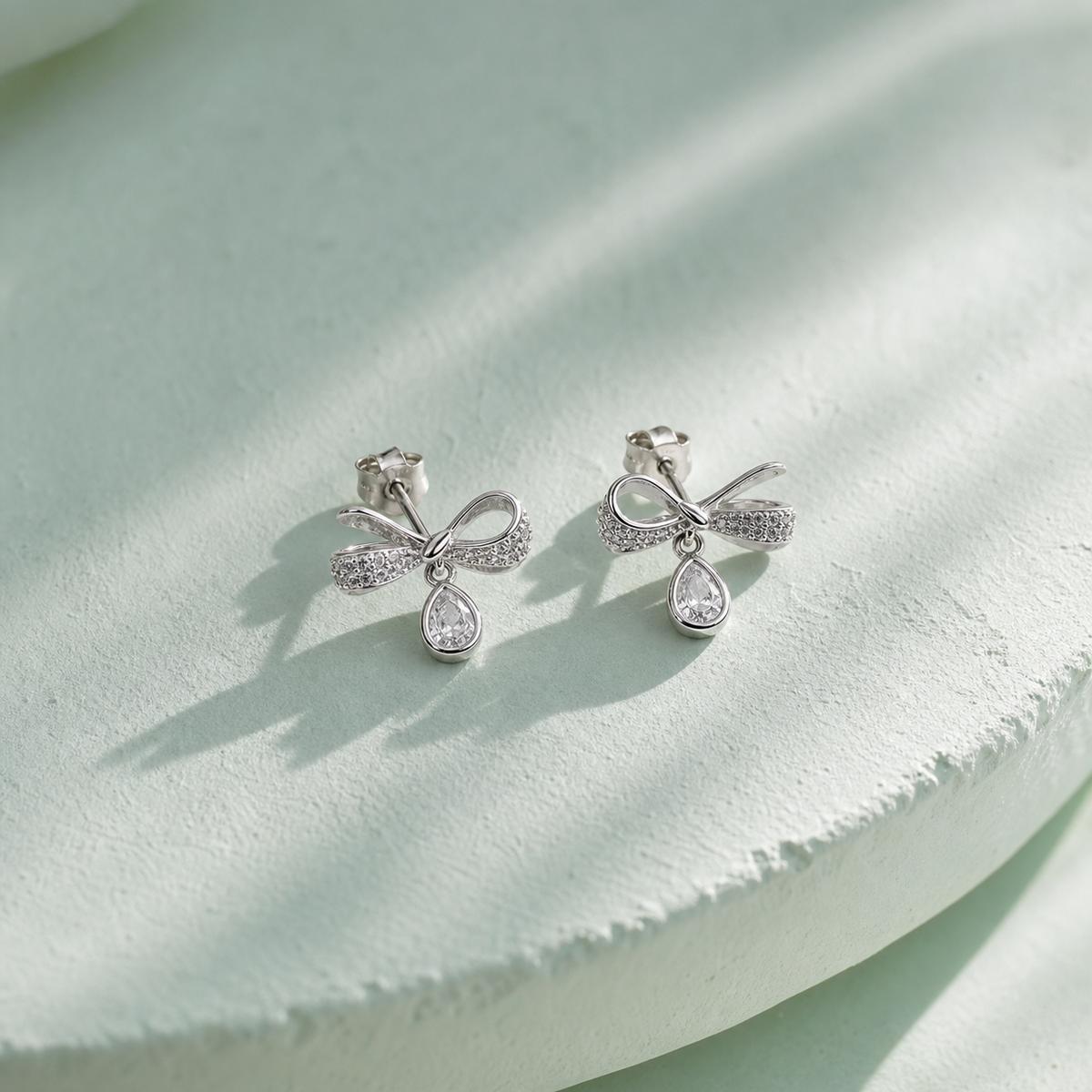 Silver Seraphina Bow Earrings product image 5