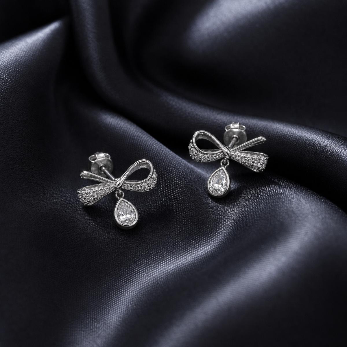 Silver Seraphina Bow Earrings product image 6