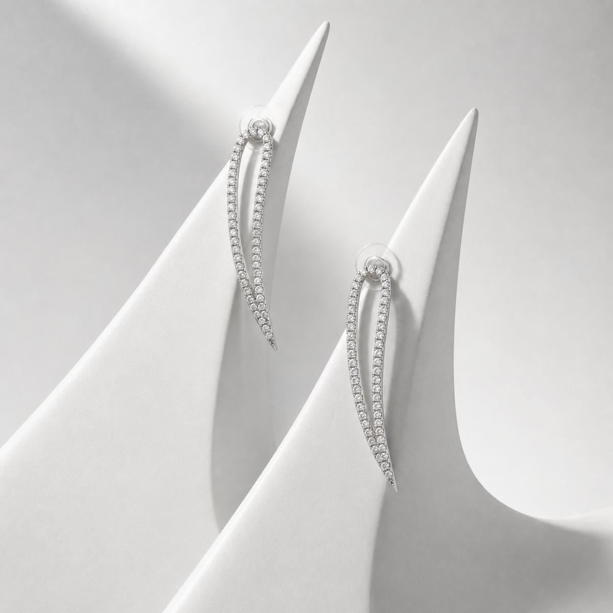 Silver Seraphina Curve Earrings product image 4