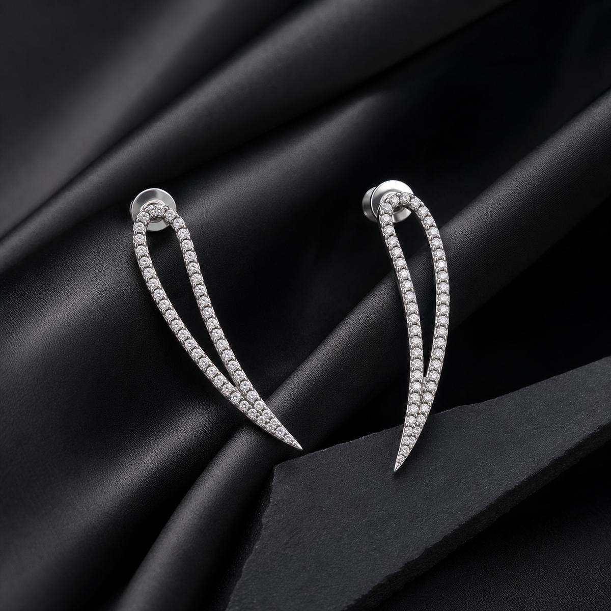 Silver Seraphina Curve Earrings product image 6