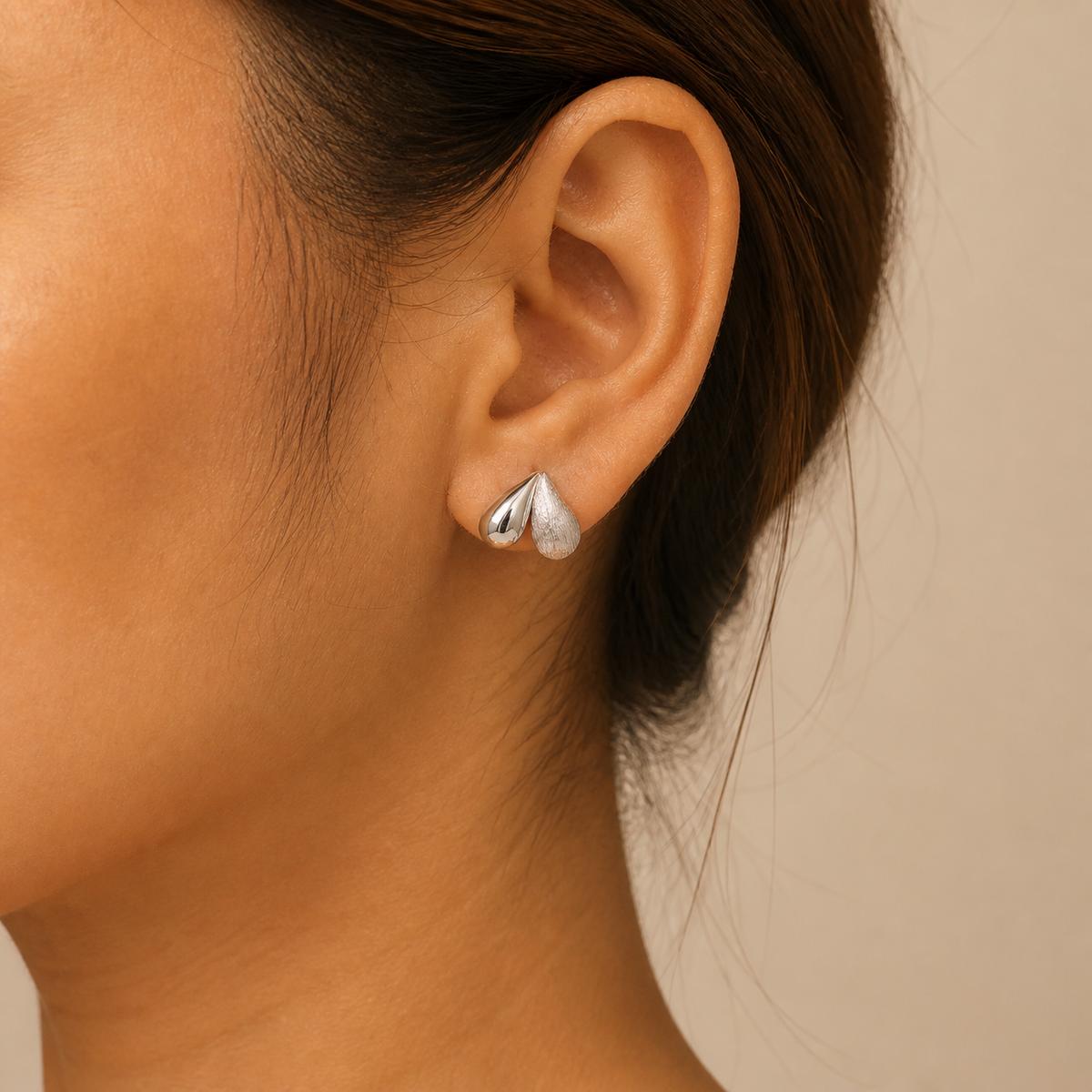 Silver Seraphina Twin Leaf Earrings product image 3