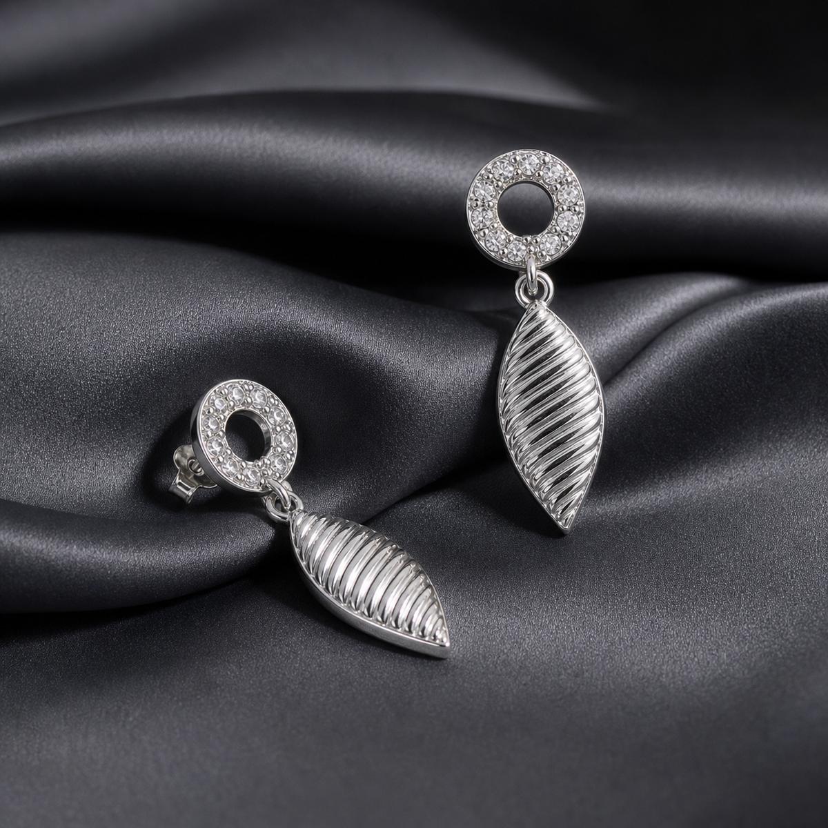 Silver Sienna Leaf Earrings product image 6
