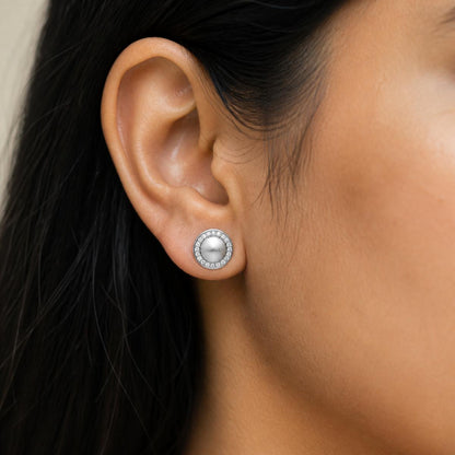 Silver Solara Halo Earrings product image 7