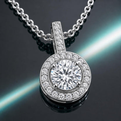 Silver Solara Halo Pendant design detail