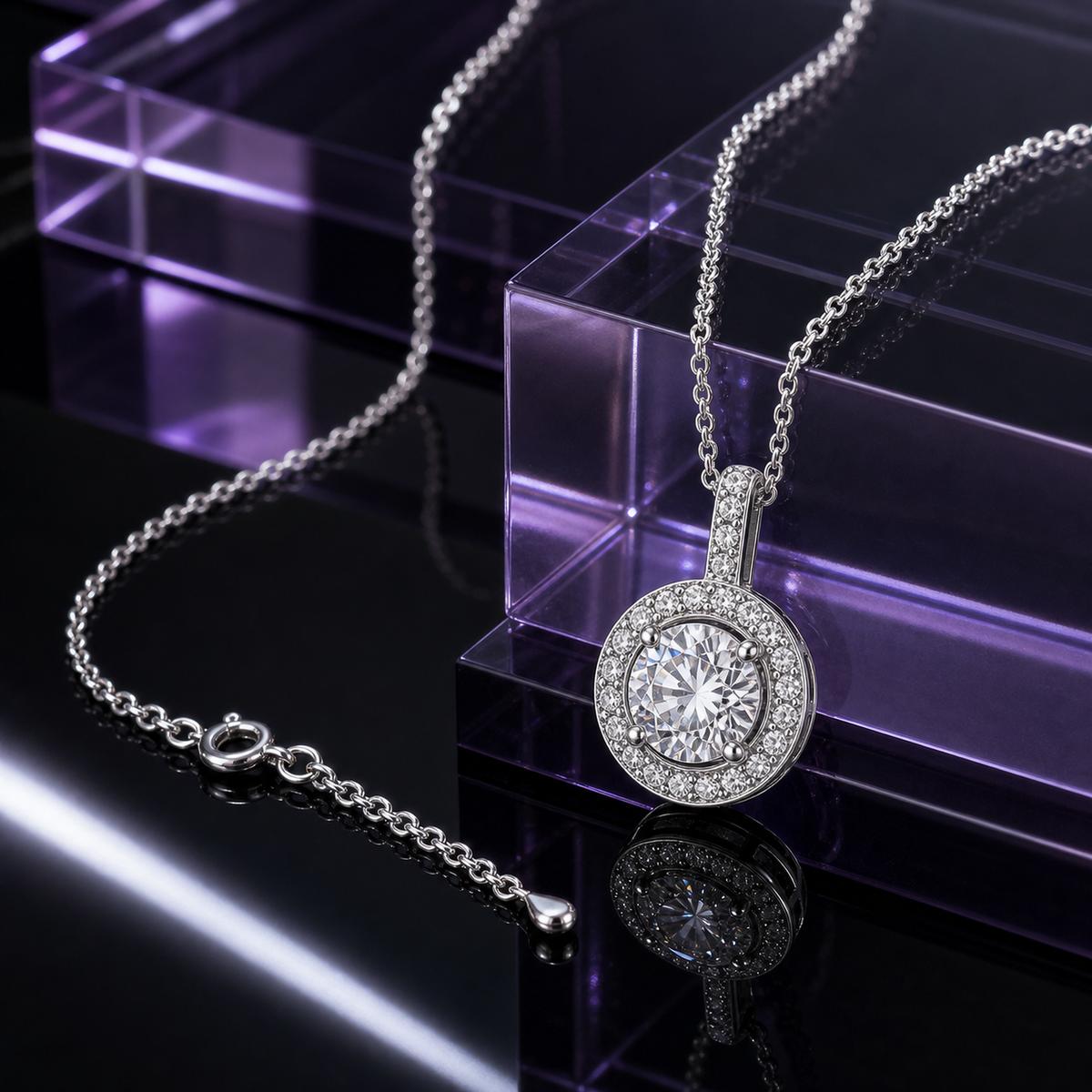 Silver Solara Halo Pendant product image 7