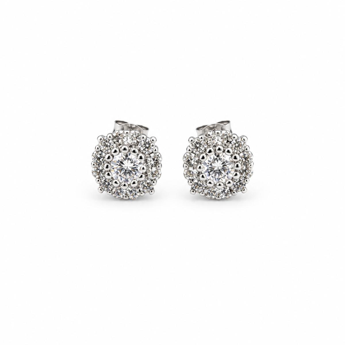 Silver Solara Rosette Halo Earrings product image 1