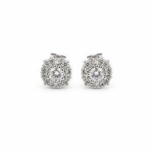 Silver Solara Rosette Halo Earrings product image 1