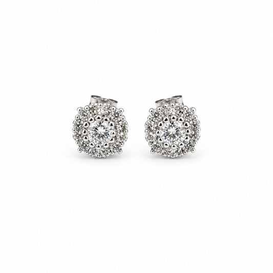 Silver Solara Rosette Halo Earrings product image 1