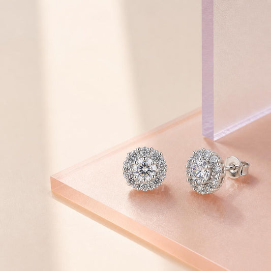 Silver Solara Rosette Halo Earrings product image 2