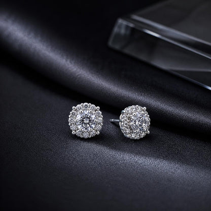 Silver Solara Rosette Halo Earrings product image 5