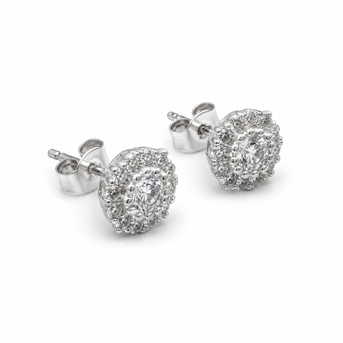 Silver Solara Rosette Halo Earrings product image 6