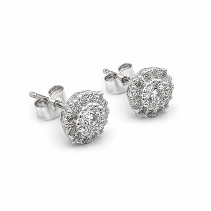 Silver Solara Rosette Halo Earrings product image 6