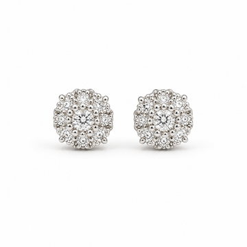 Silver Solara Rosette Halo Earrings