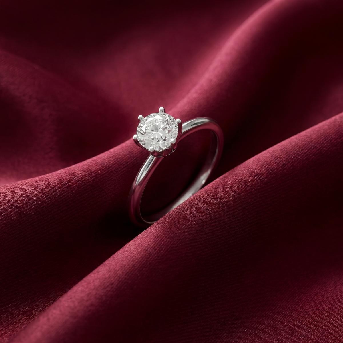 Silver Solitaire Shine Ring design detail
