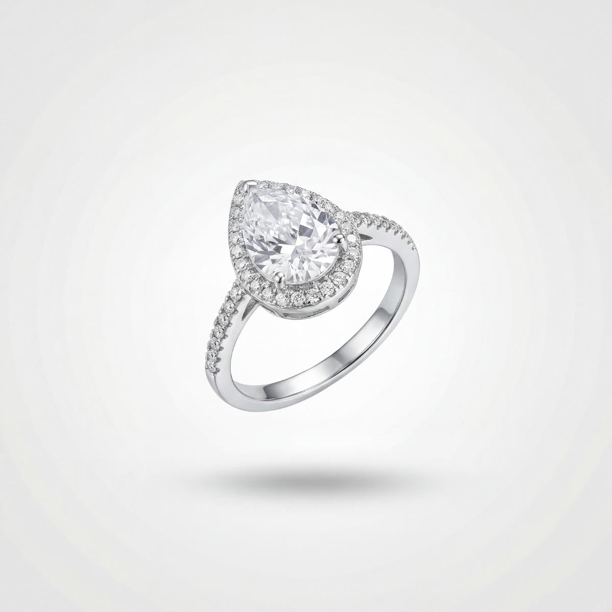 Silver Teardrop Halo Ring product image 1